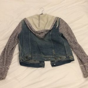 Free People Jackets & Coats - Free People Denim and Knit Hoodie Jacket Free People Jackets & Coats - Free People Denim and Knit Hoodie Jacket